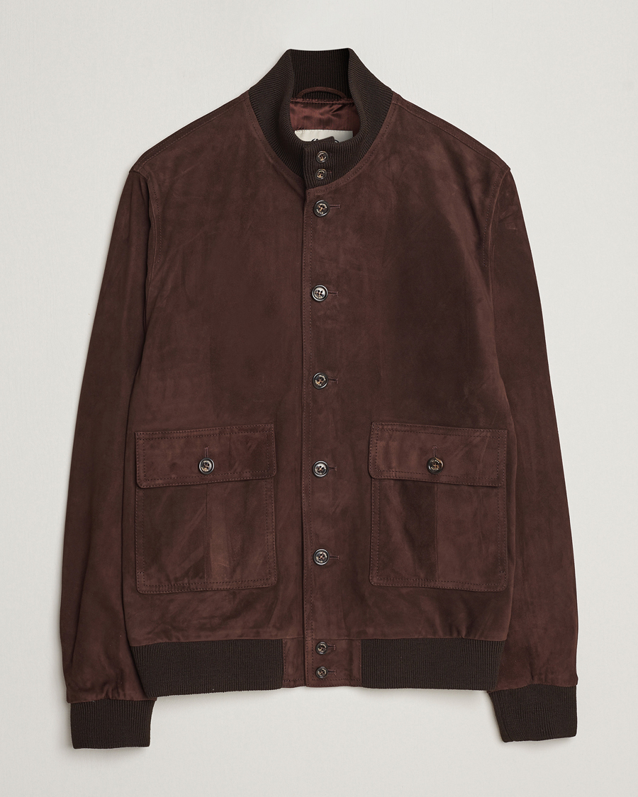 Men | Coats & Jackets | Valstar | Valstarino Suede Jacket Dark Brown