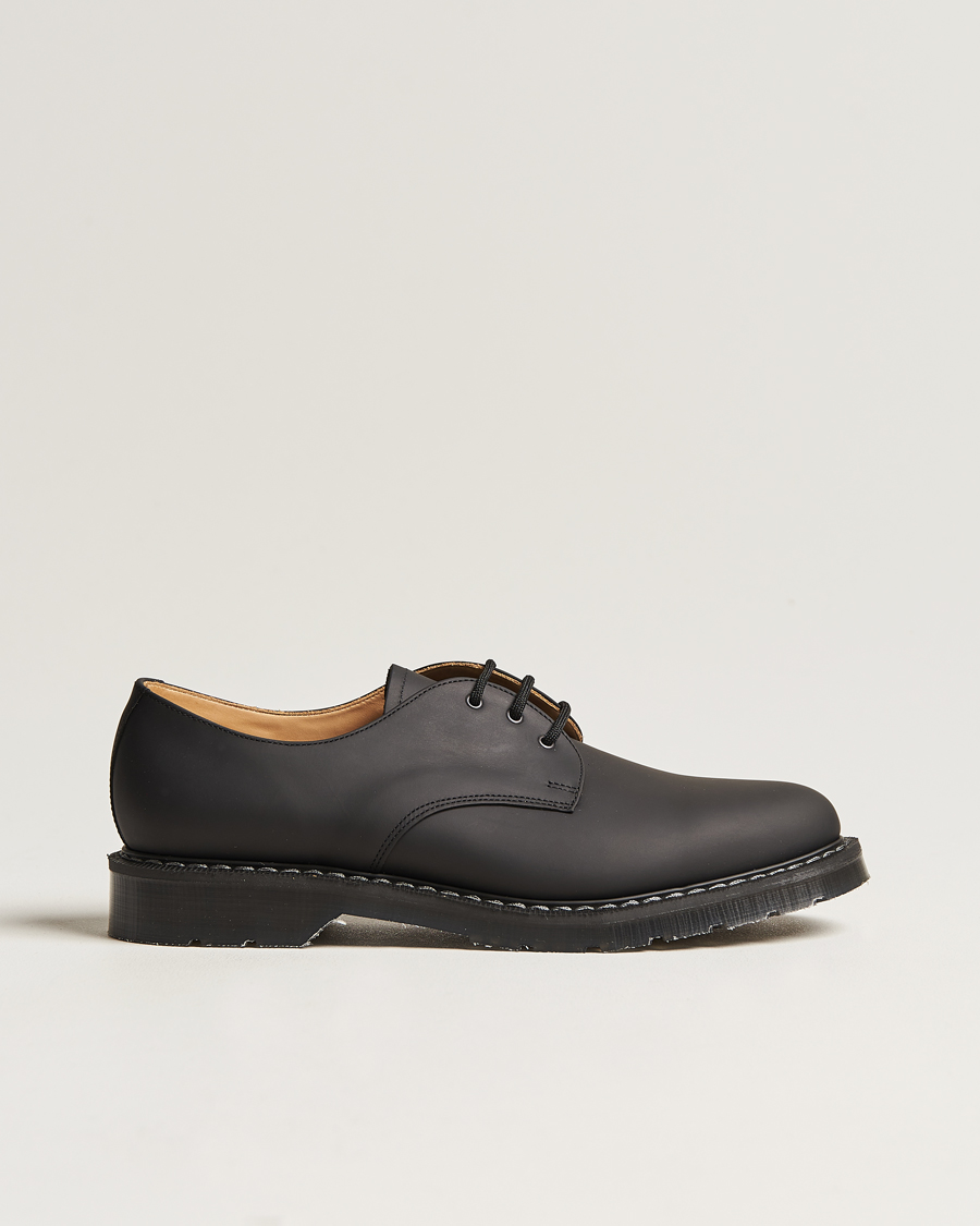 Men | Solovair 3 Eye Gibson Shoe Black Greasy | Solovair | 3 Eye Gibson Shoe Black Greasy