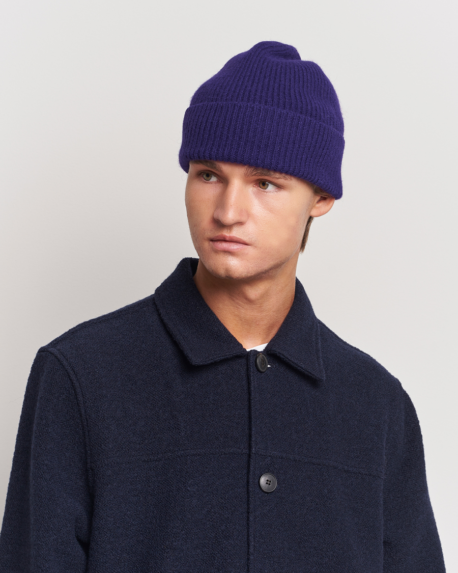 Men | Beanies | Le Bonnet | Lambswool/Caregora Beanie Indigo