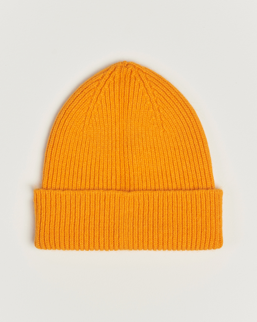 Men | Beanies | Le Bonnet | Lambswool/Caregora Beanie Orange Peel