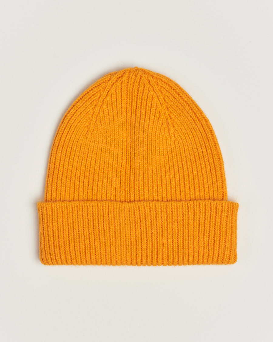 Men | Beanies | Le Bonnet | Lambswool/Caregora Beanie Orange Peel