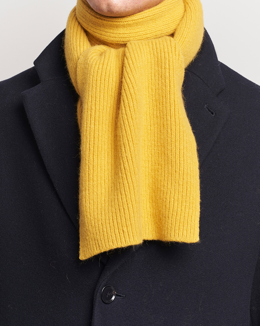 Men | Le Bonnet Lambswool/Caregora Scarf Mustard | Le Bonnet | Lambswool/Caregora Scarf Mustard