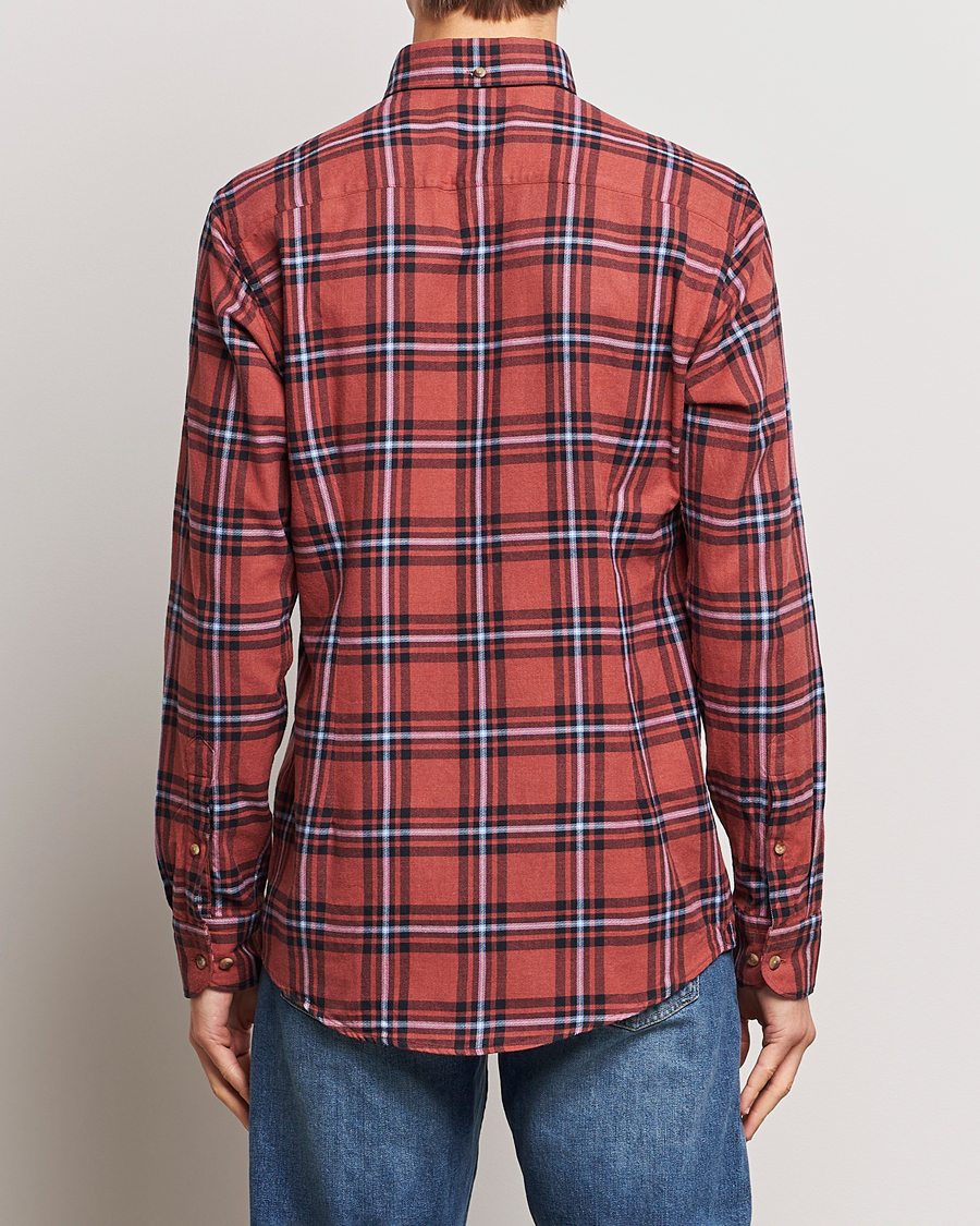 Men | Shirts | Eton | Regular Fit Checked Flannel Shirt Red/Navy