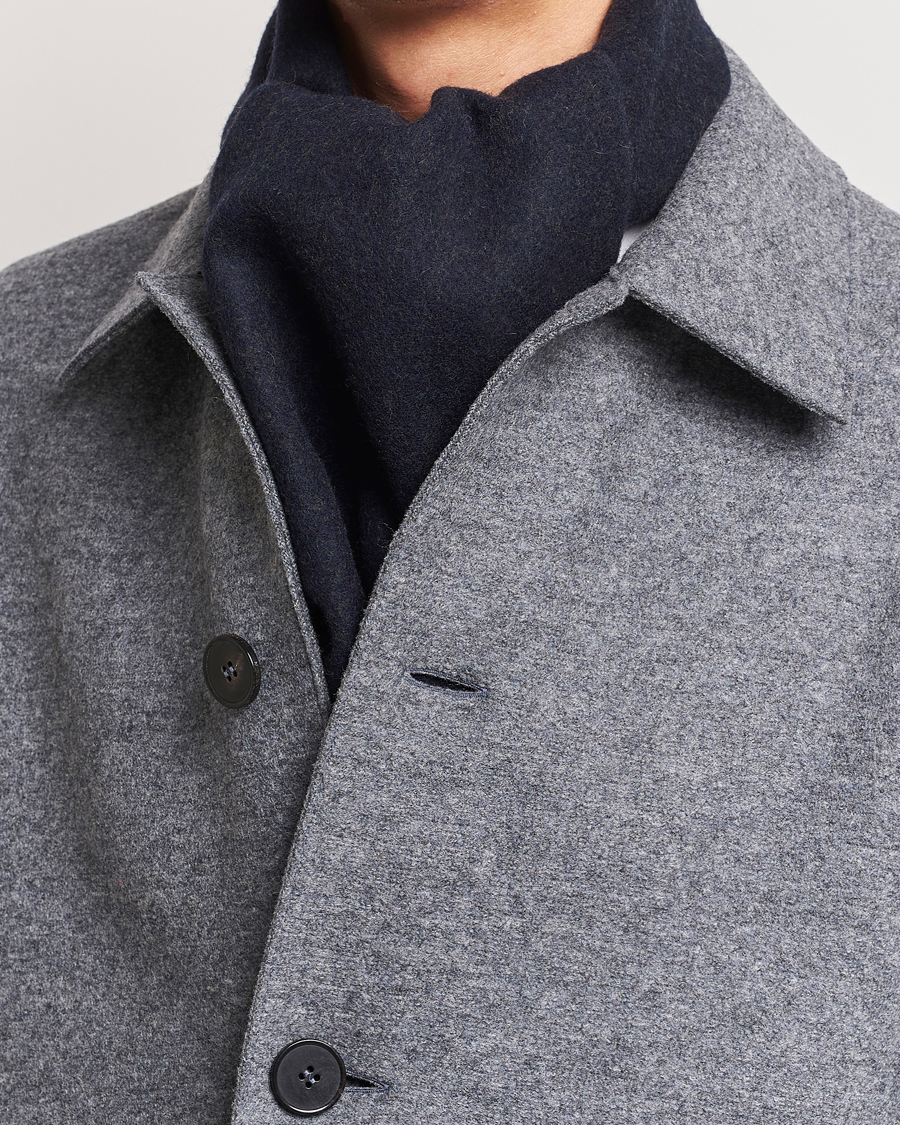 Men | Eton Wool Two-Faced Scarf Green/Navy | Eton | Wool Two-Faced Scarf Green/Navy