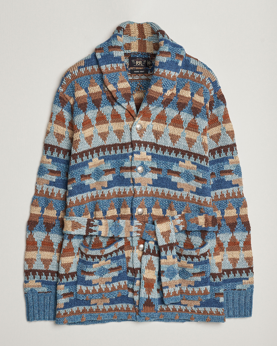 Men | Sweaters & Knitwear | RRL | Ranch Shawl Collar Cardigan Brown/Blue