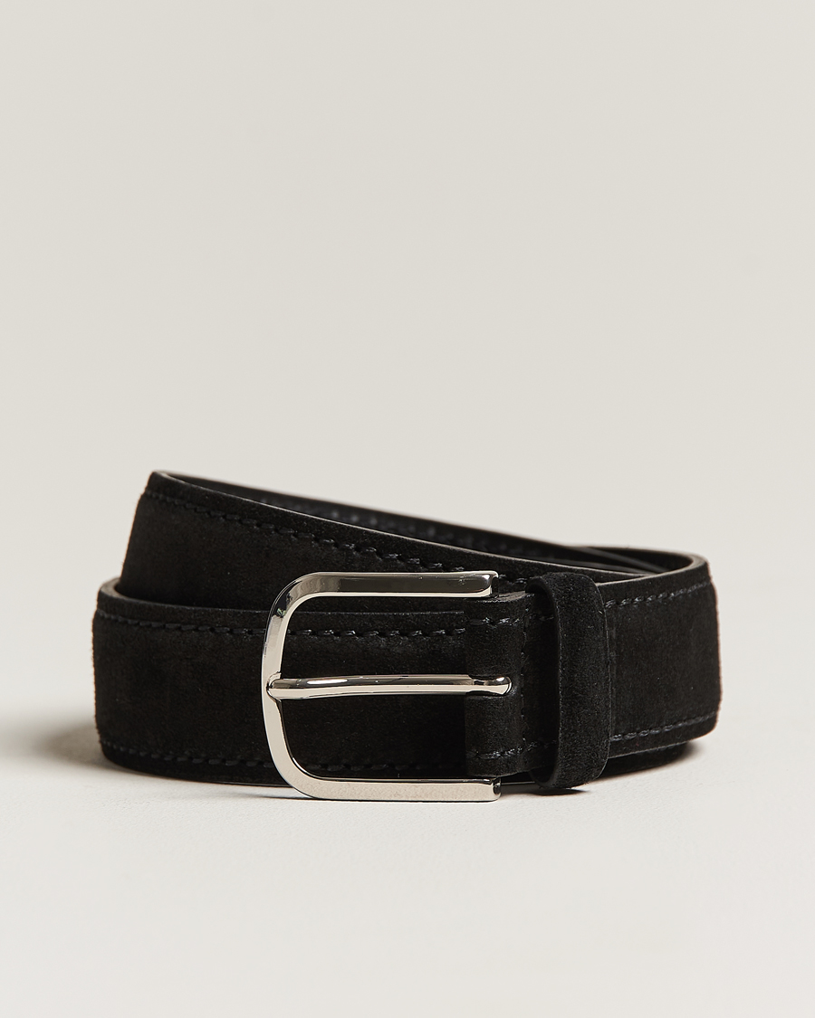 Men | Orciani Suede Belt 3,5 cm Black | Orciani | Suede Belt 3,5 cm Black