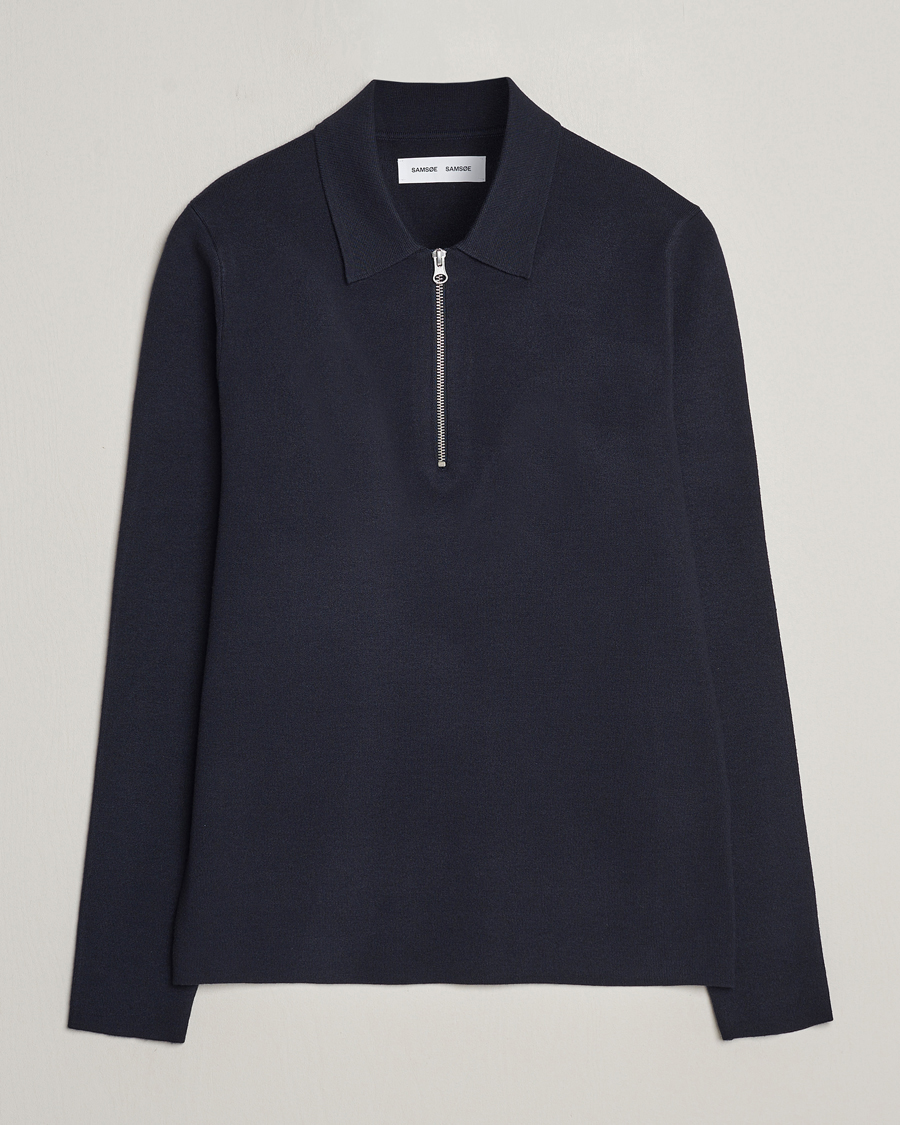 Men | Sweaters & Knitwear | Samsøe Samsøe | Guna Half Zip Sky Captain