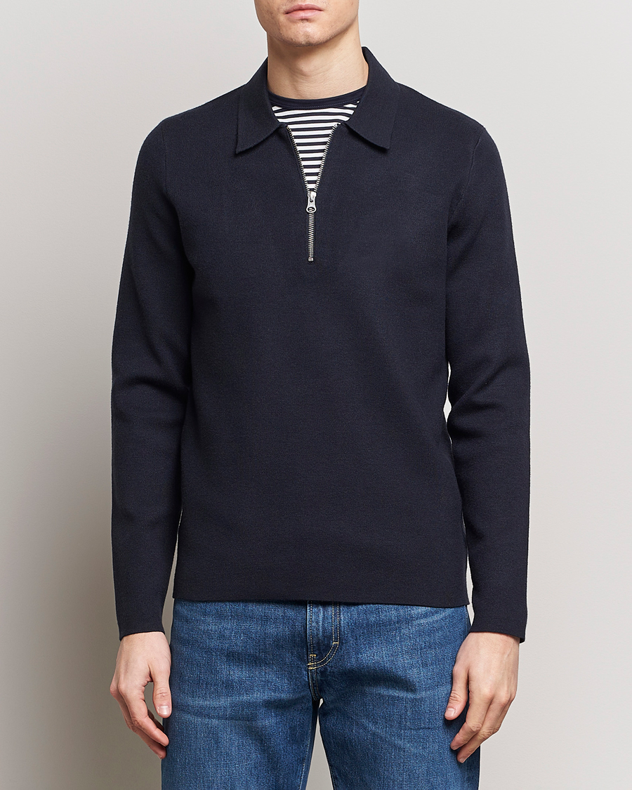 Men | Sweaters & Knitwear | Samsøe Samsøe | Guna Half Zip Sky Captain
