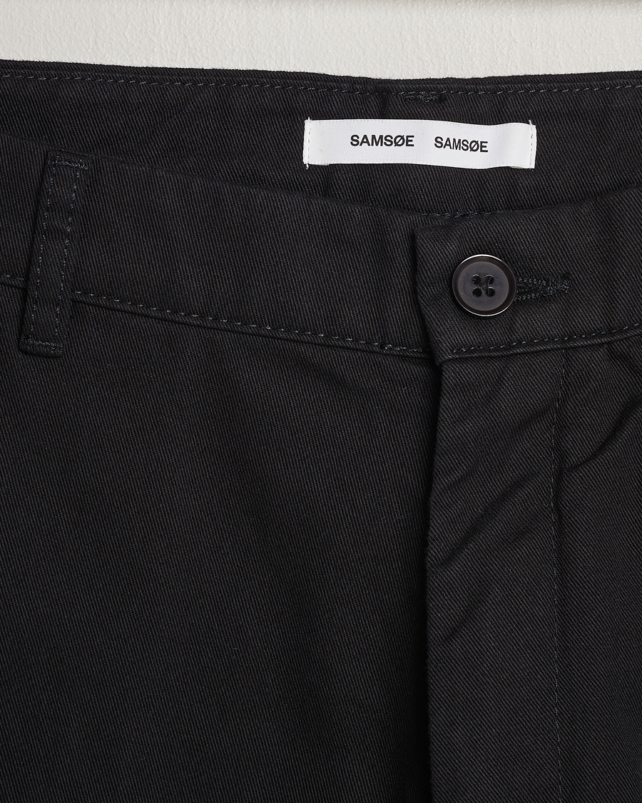 Men | Trousers | Samsøe Samsøe | Johnny Cotton Trousers Black