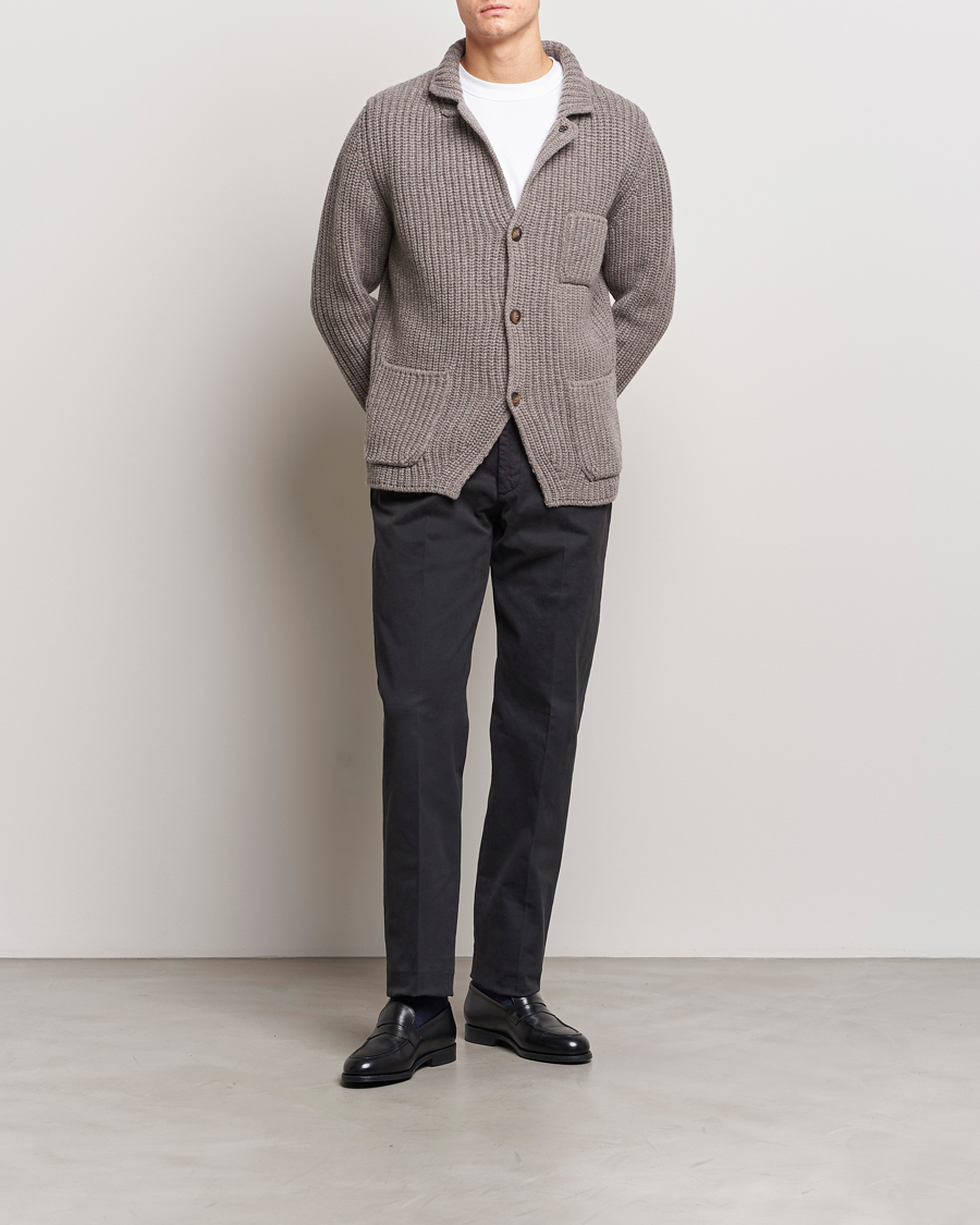 Men | Trousers | Incotex | Straight Fit Cotton Chinos Black
