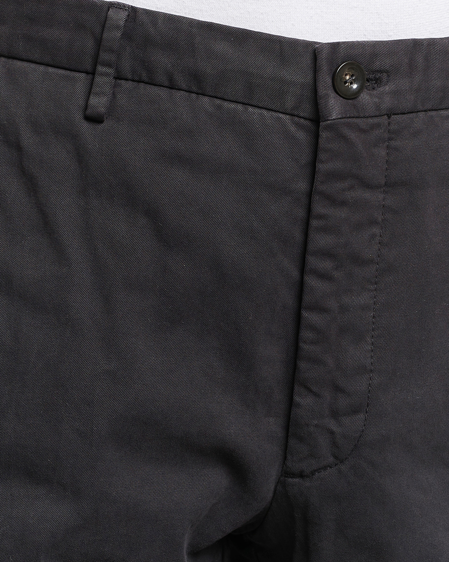 Men | Trousers | Incotex | Straight Fit Cotton Chinos Black