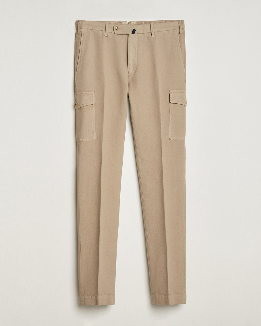 Men | Trousers | Incotex | Slim Fit Cotton Cargo Pocket Trousers Beige