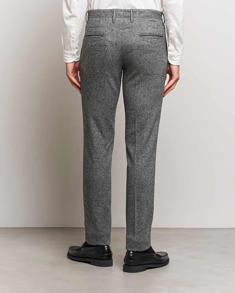 Men | Trousers | Incotex | Slim Fit Washed Wool/Silk Slacks Grey Melange
