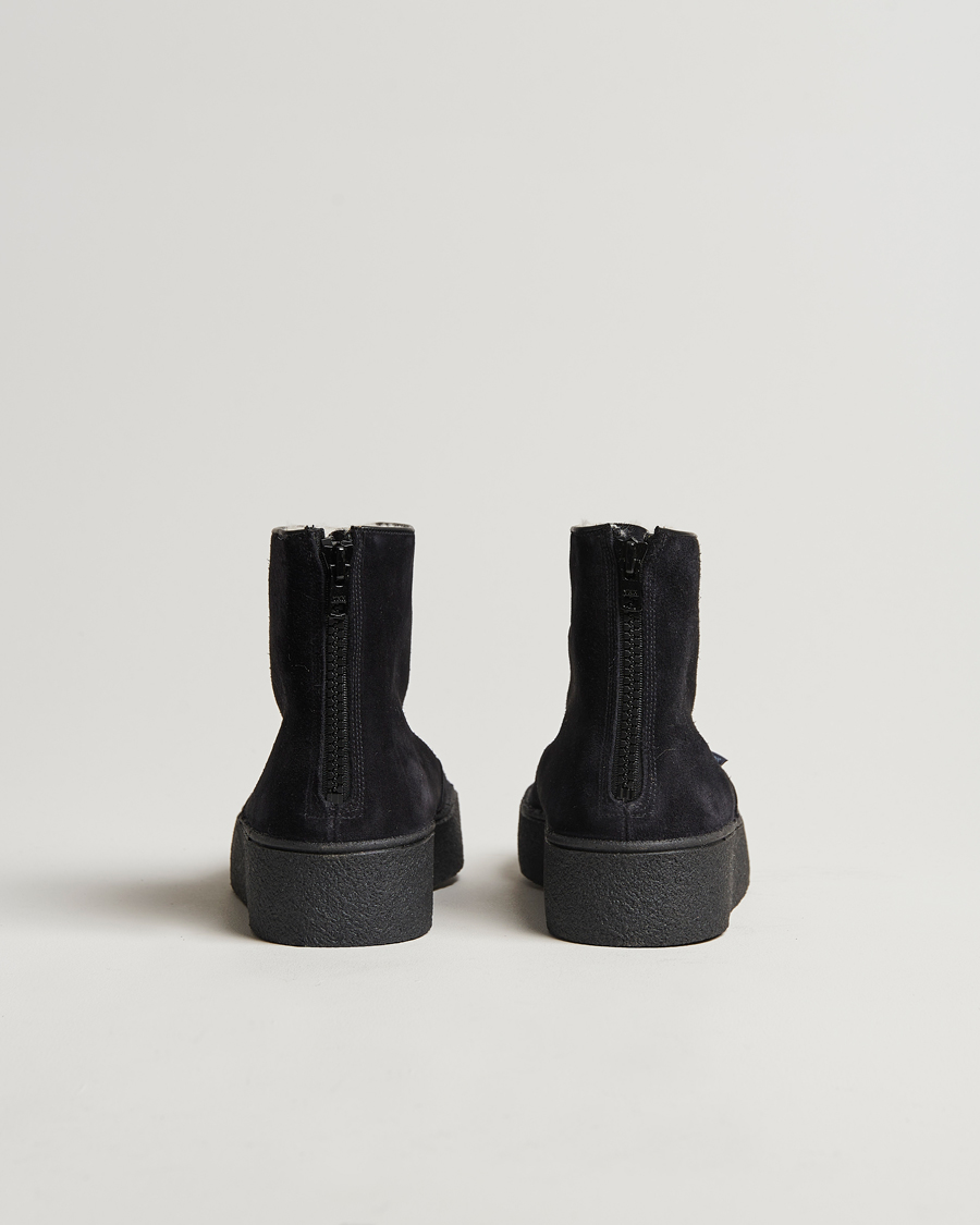 Men | Boots | Sanders | Sherling Lined Suede Curling Boot Black