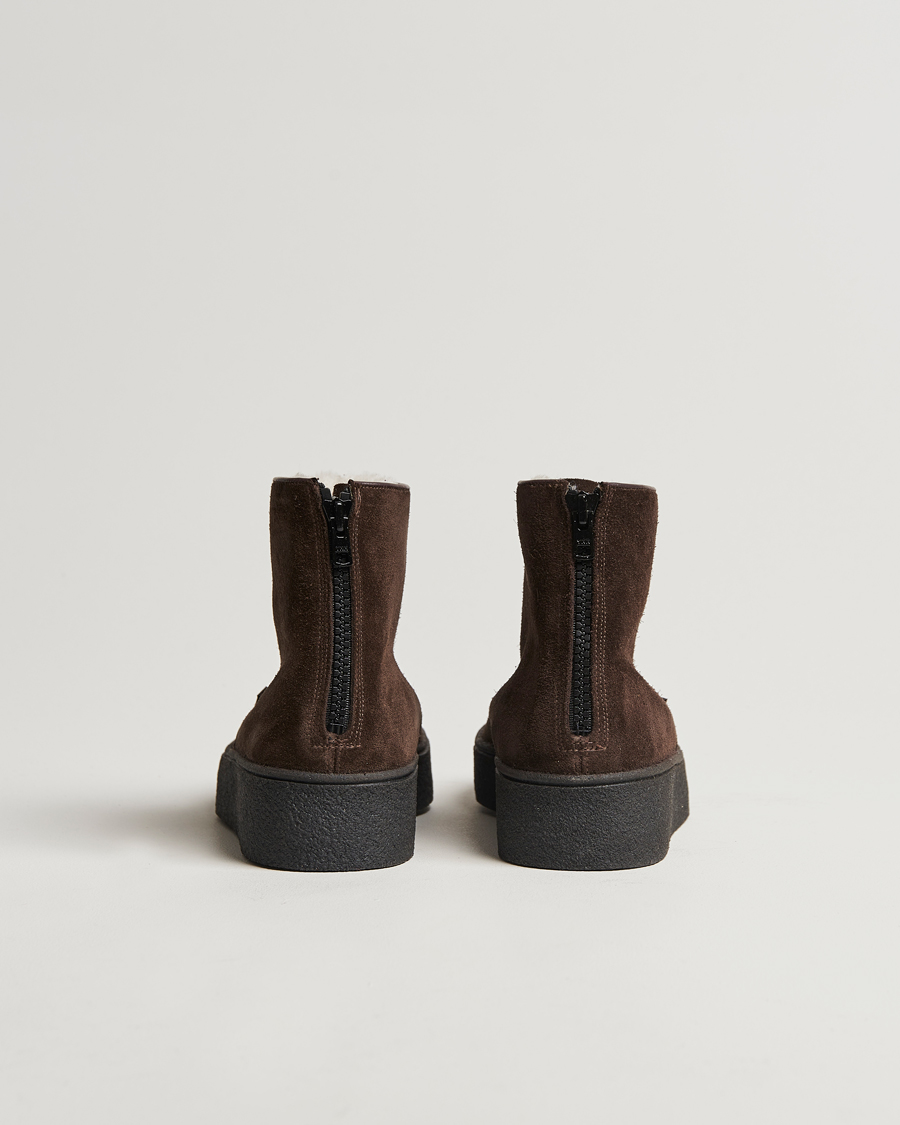 Men | Sanders Sherling Lined Suede Curling Boot Chocolate | Sanders | Sherling Lined Suede Curling Boot Chocolate