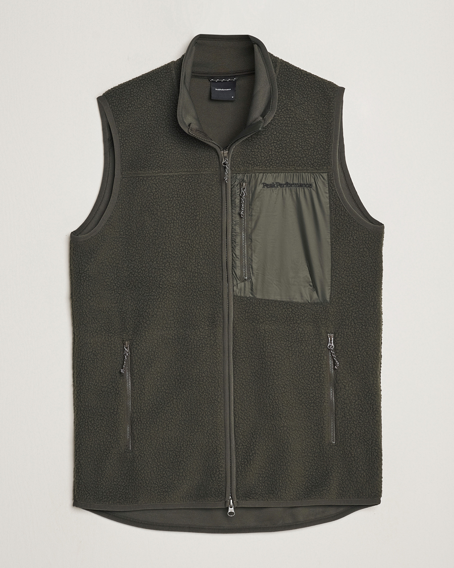 Men | Gilets | Peak Performance | Pile Vest Olive Extreme