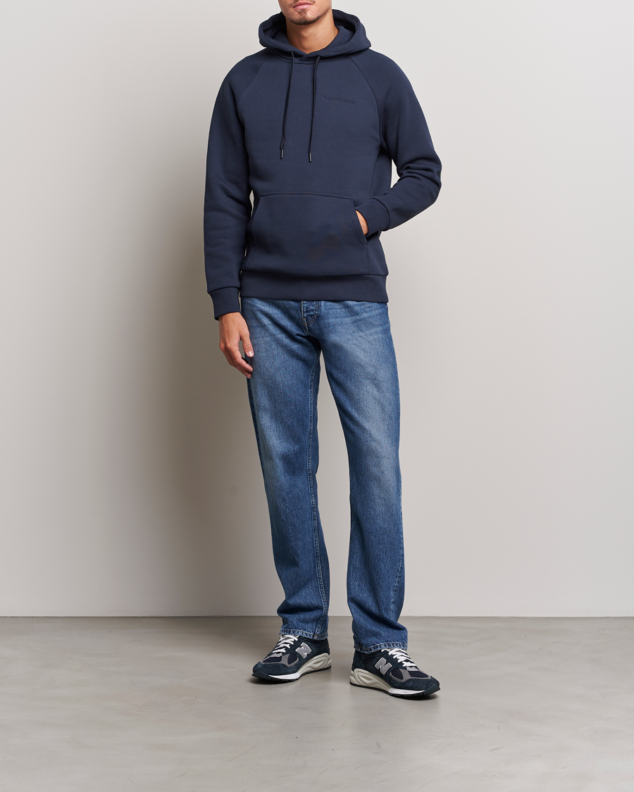 Men | Sweaters & Knitwear | Peak Performance | Original Logo Hoodie Blue Shadow