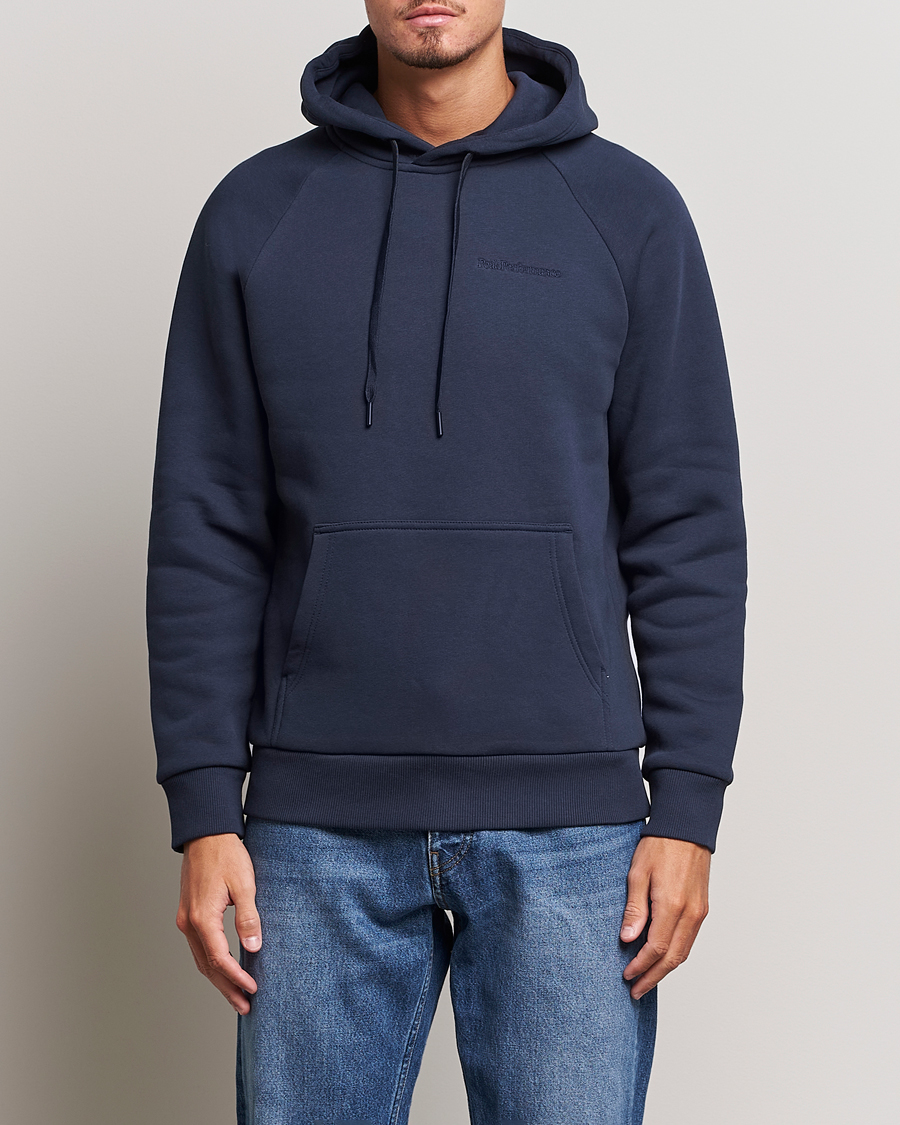 Men | Sweaters & Knitwear | Peak Performance | Original Logo Hoodie Blue Shadow