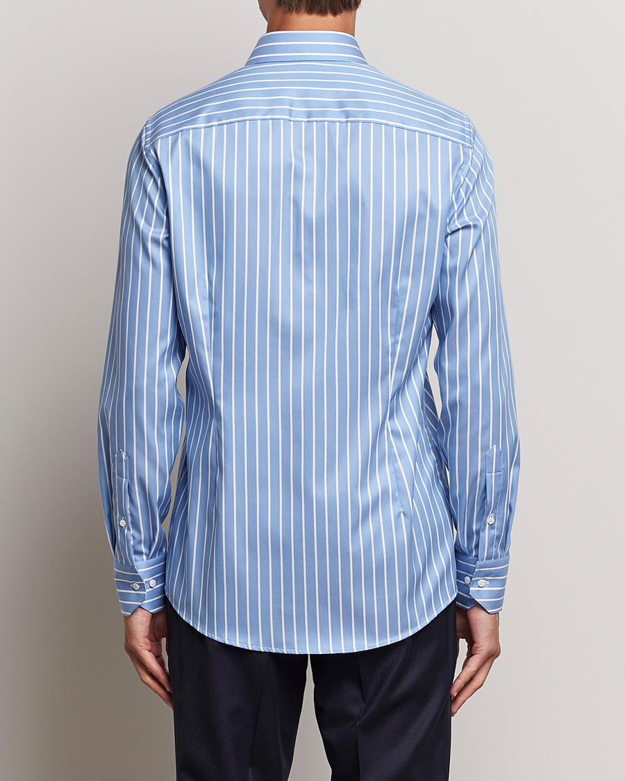 Men | Shirts | Stenströms | Slimline Striped Cut Away Shirt Blue