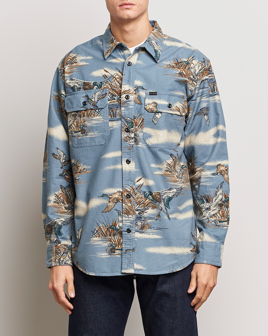Men | Shirts | Filson | Field Flannel Shirt Marsh Scenic/Blue