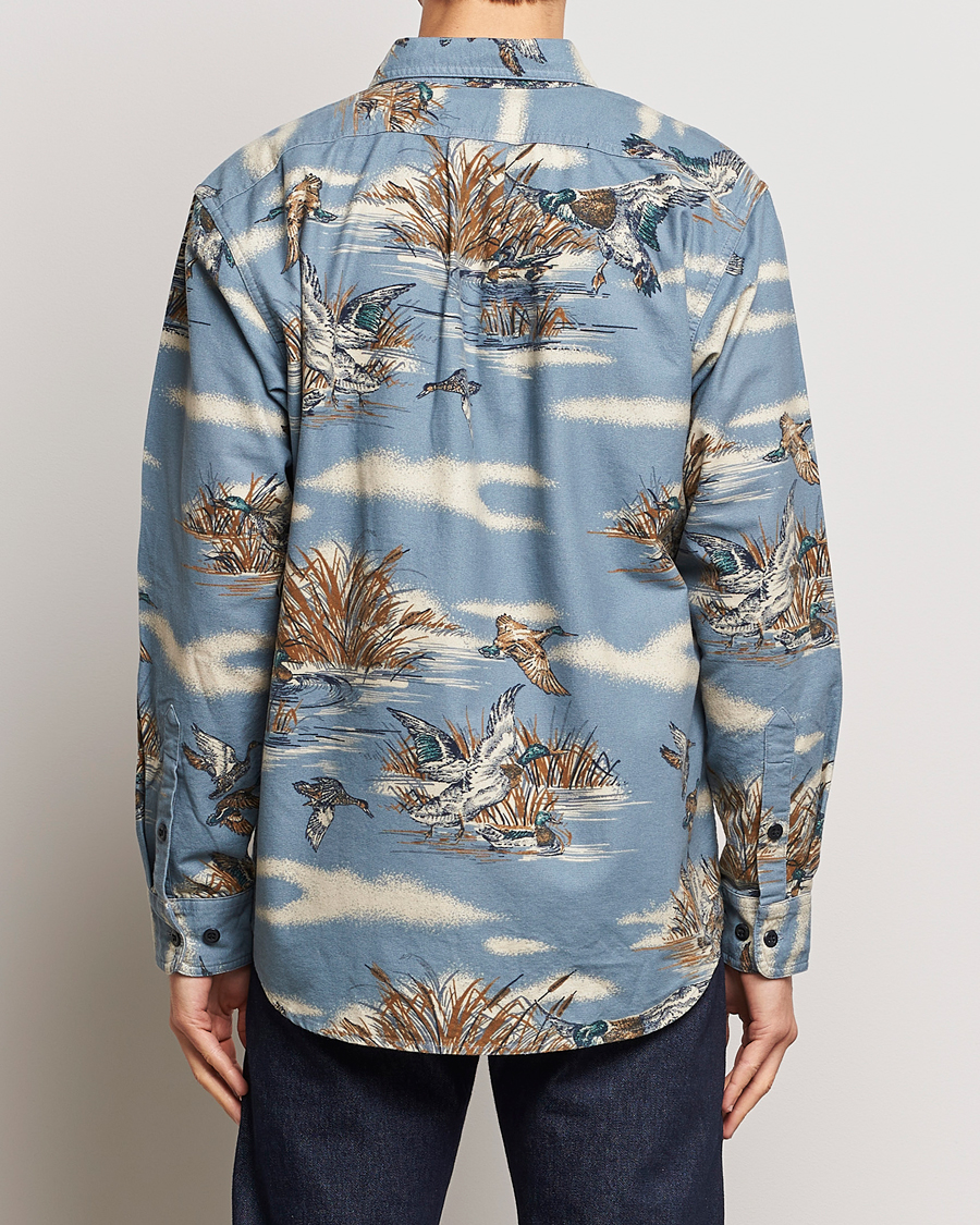 Men | Shirts | Filson | Field Flannel Shirt Marsh Scenic/Blue