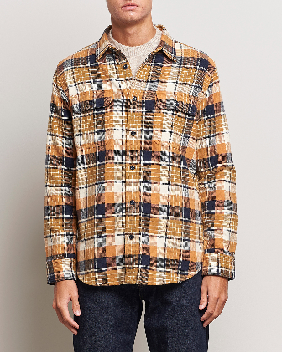 Men | Shirts | Filson | Vintage Flannel Work Shirt Navy/Cumin Red