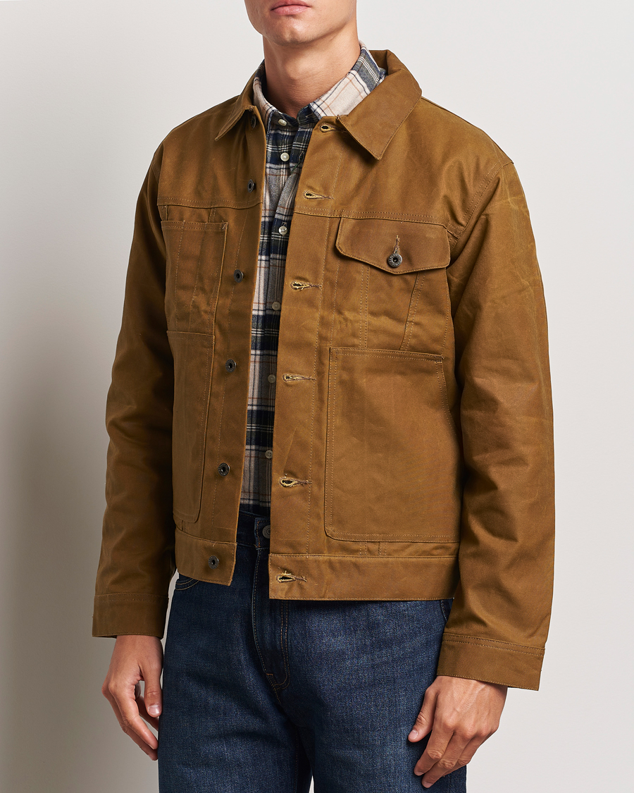 Men | Coats & Jackets | Filson | Short Lined Tin Cloth Cruiser Dark Tan