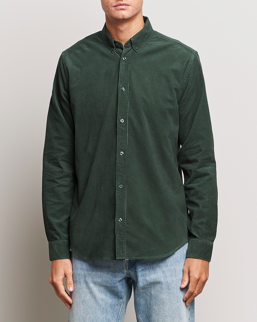 Men | Shirts | Samsøe Samsøe | Samsøe & Samsøe Liam Baby Cord Shirt Garden Topiary