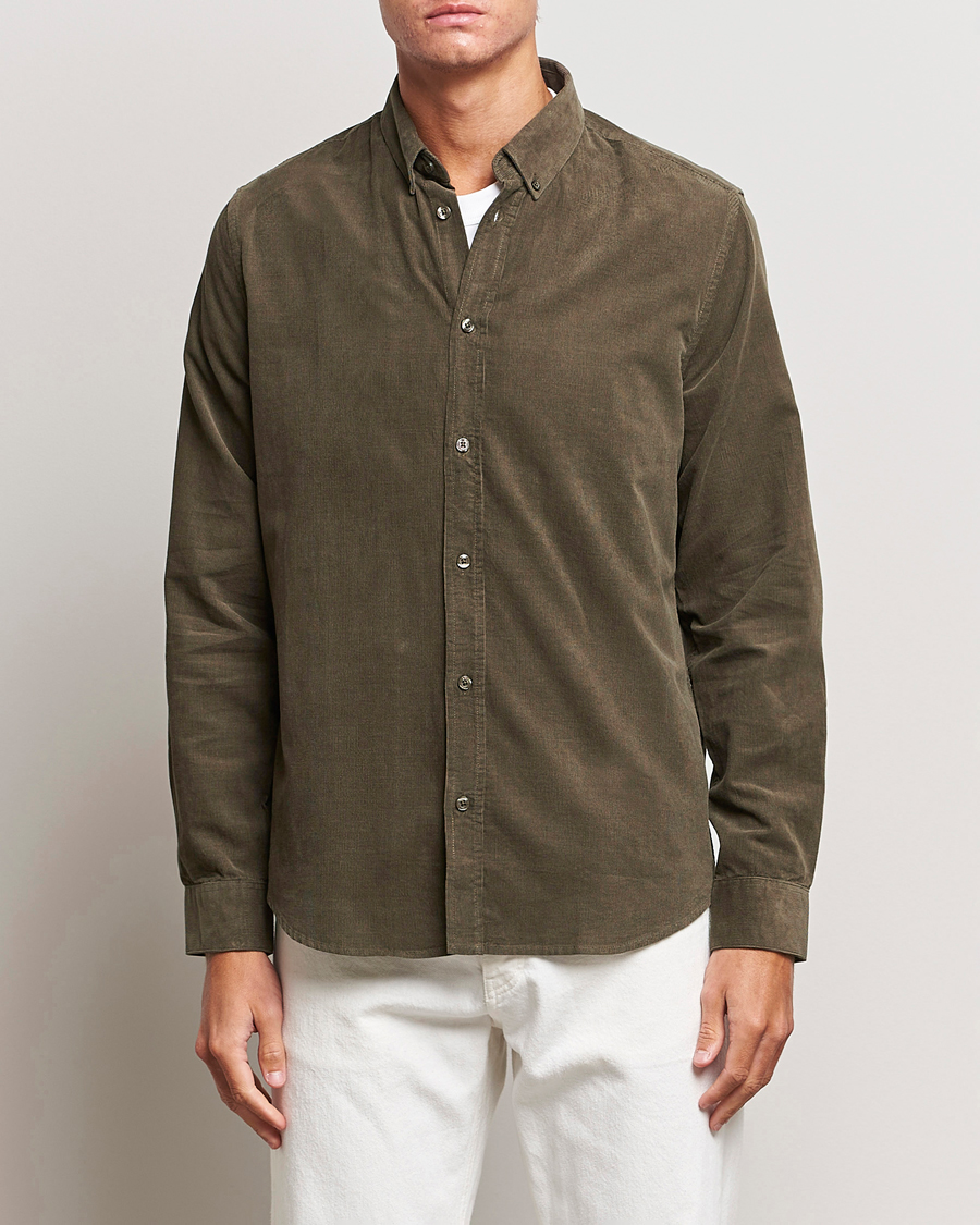 Men | Shirts | Samsøe Samsøe | Samsøe & Samsøe Liam Baby Cord Shirt Crocodile