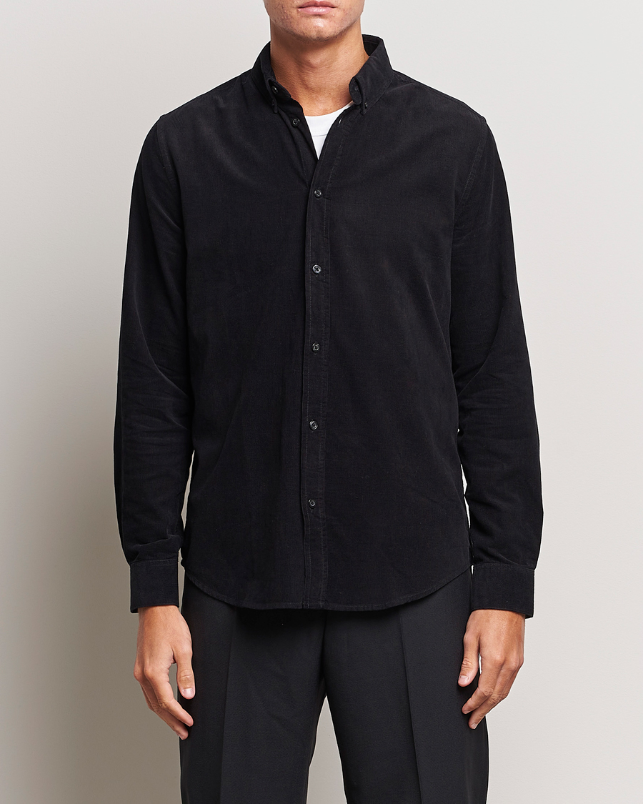 Men | Shirts | Samsøe Samsøe | Samsøe & Samsøe Liam Baby Cord Shirt Black