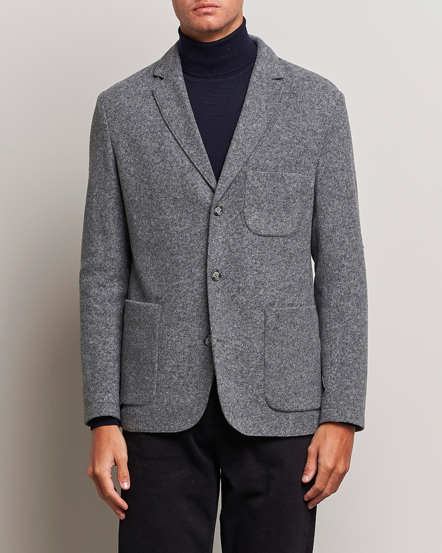 Men | Blazers | J.Lindeberg | Carlton Wool Cardigan Blazer Mid Grey Mel