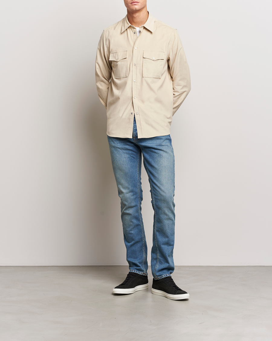 Men | Shirts | J.Lindeberg | Carlos Reg Cord Shirt Oyster Grey