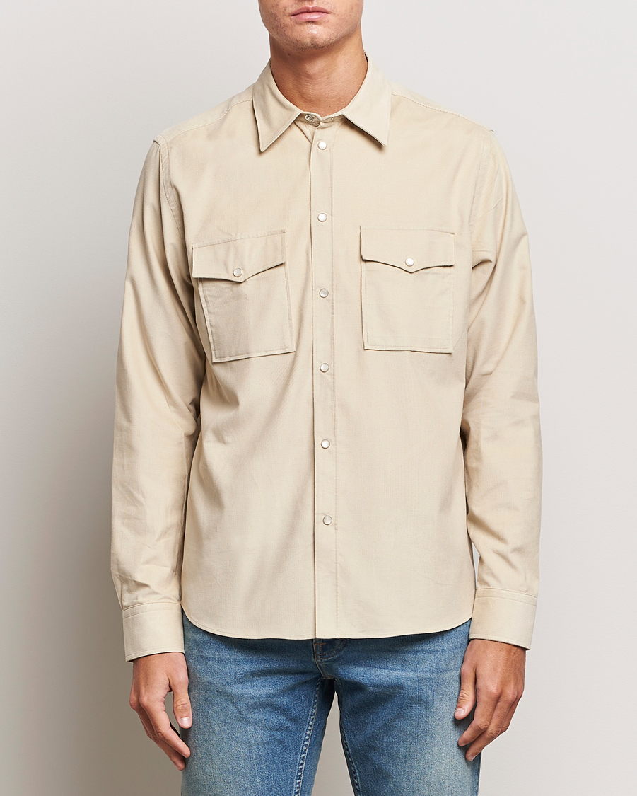 Men | Shirts | J.Lindeberg | Carlos Reg Cord Shirt Oyster Grey
