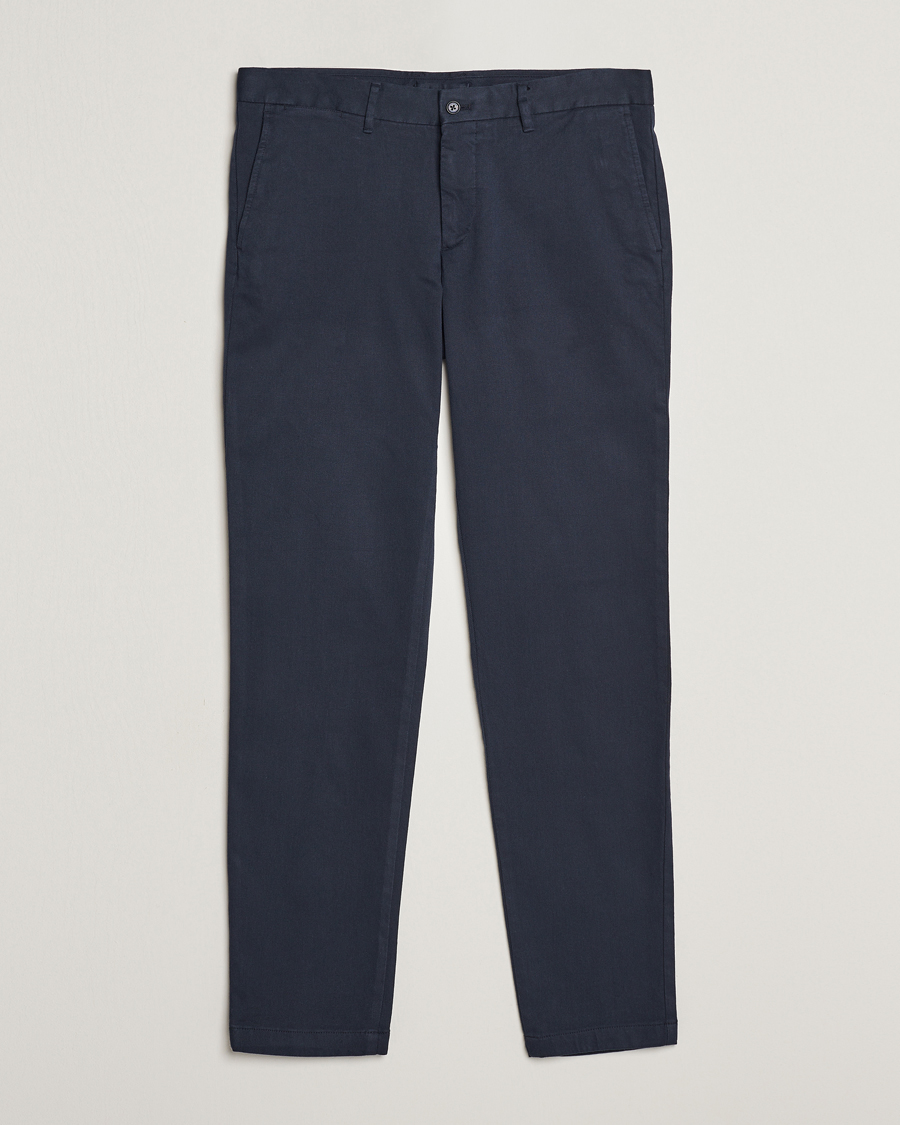 Men | Trousers | J.Lindeberg | Chaze Flannel Twill Pants Navy