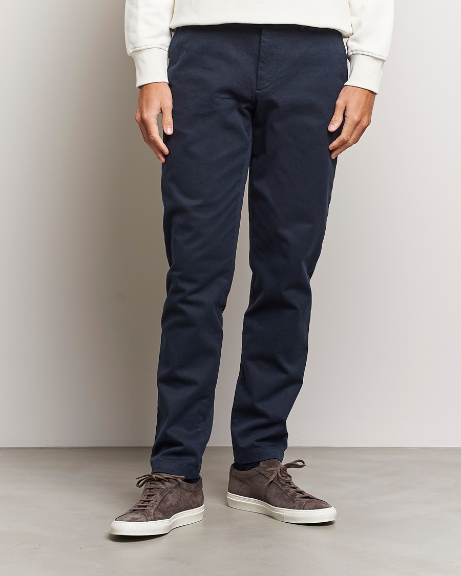 Men | Trousers | J.Lindeberg | Chaze Flannel Twill Pants Navy