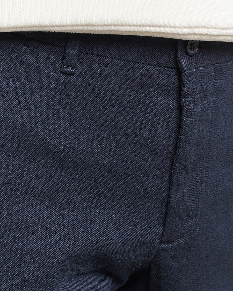 Men | Trousers | J.Lindeberg | Chaze Flannel Twill Pants Navy