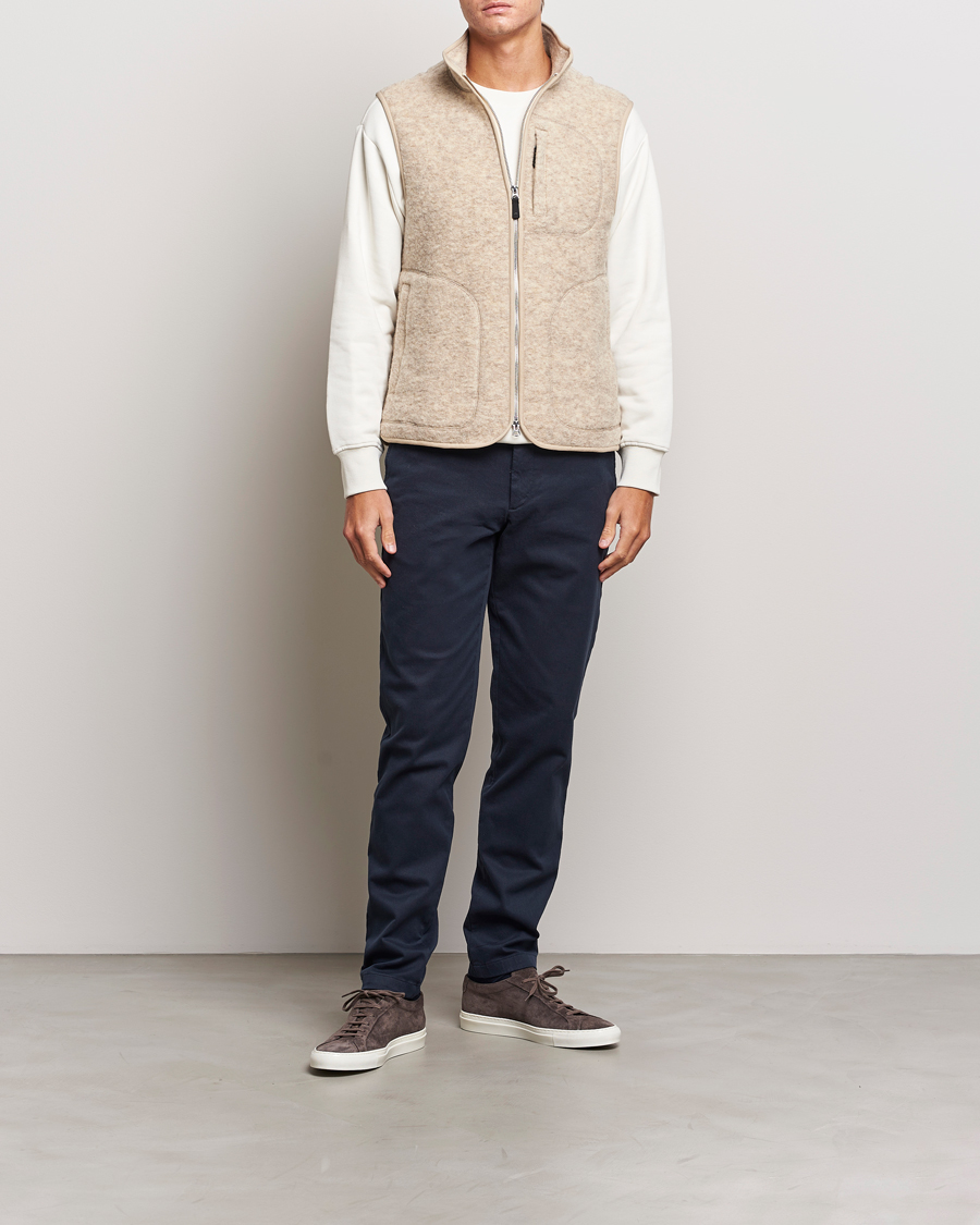 Men | Sweaters & Knitwear | J.Lindeberg | Duncan Wool Fleece Vest Oyster Grey