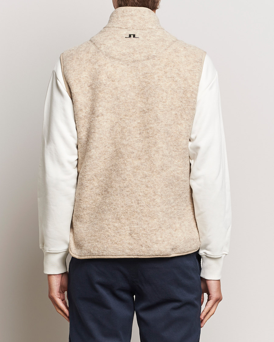 Men | Sweaters & Knitwear | J.Lindeberg | Duncan Wool Fleece Vest Oyster Grey