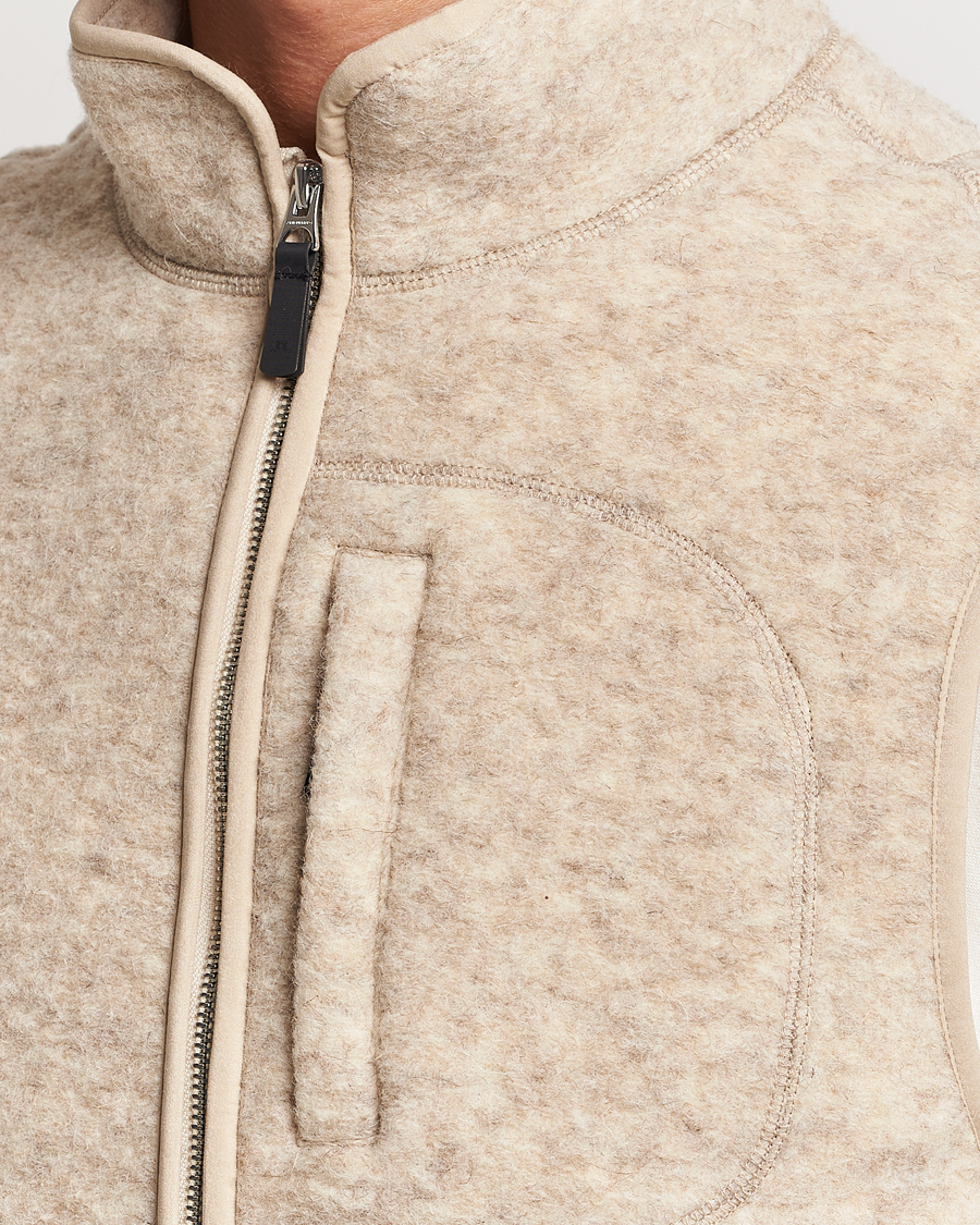 Men | Sweaters & Knitwear | J.Lindeberg | Duncan Wool Fleece Vest Oyster Grey