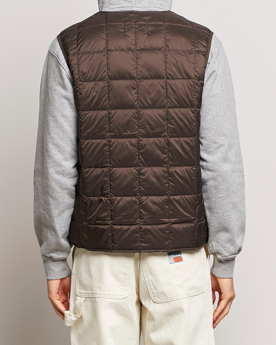 Men | Coats & Jackets | TAION | V-Neck Lightweight Down Vest Dark Choco