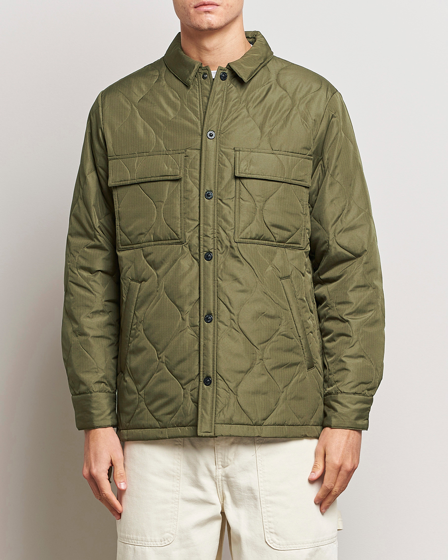 Men | Coats & Jackets | TAION | Padded Military CPO Shirt Jacket Dark Olive