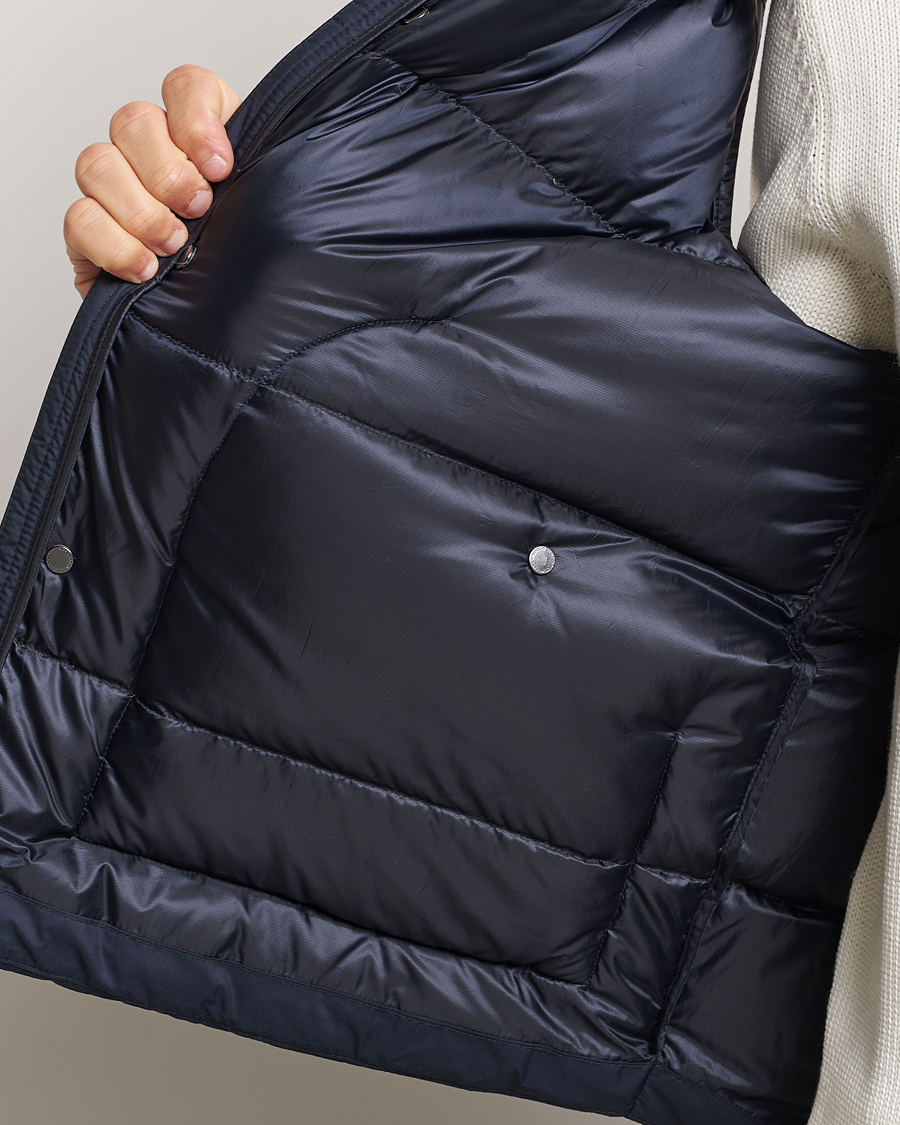 Men | Coats & Jackets | Woolrich | Western Down Vest Melton Blue