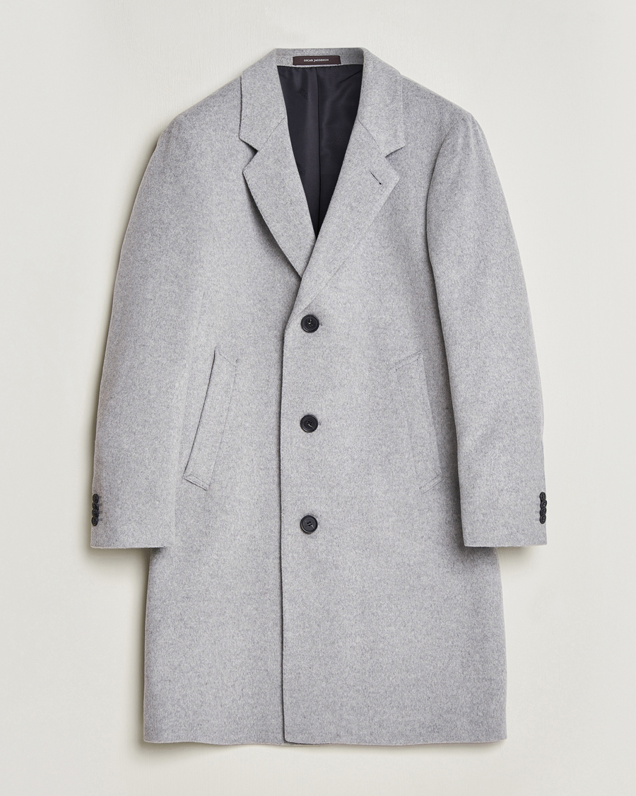 Men | Coats & Jackets | Oscar Jacobson | Shaw Wool/Cashmere Coat Light Grey