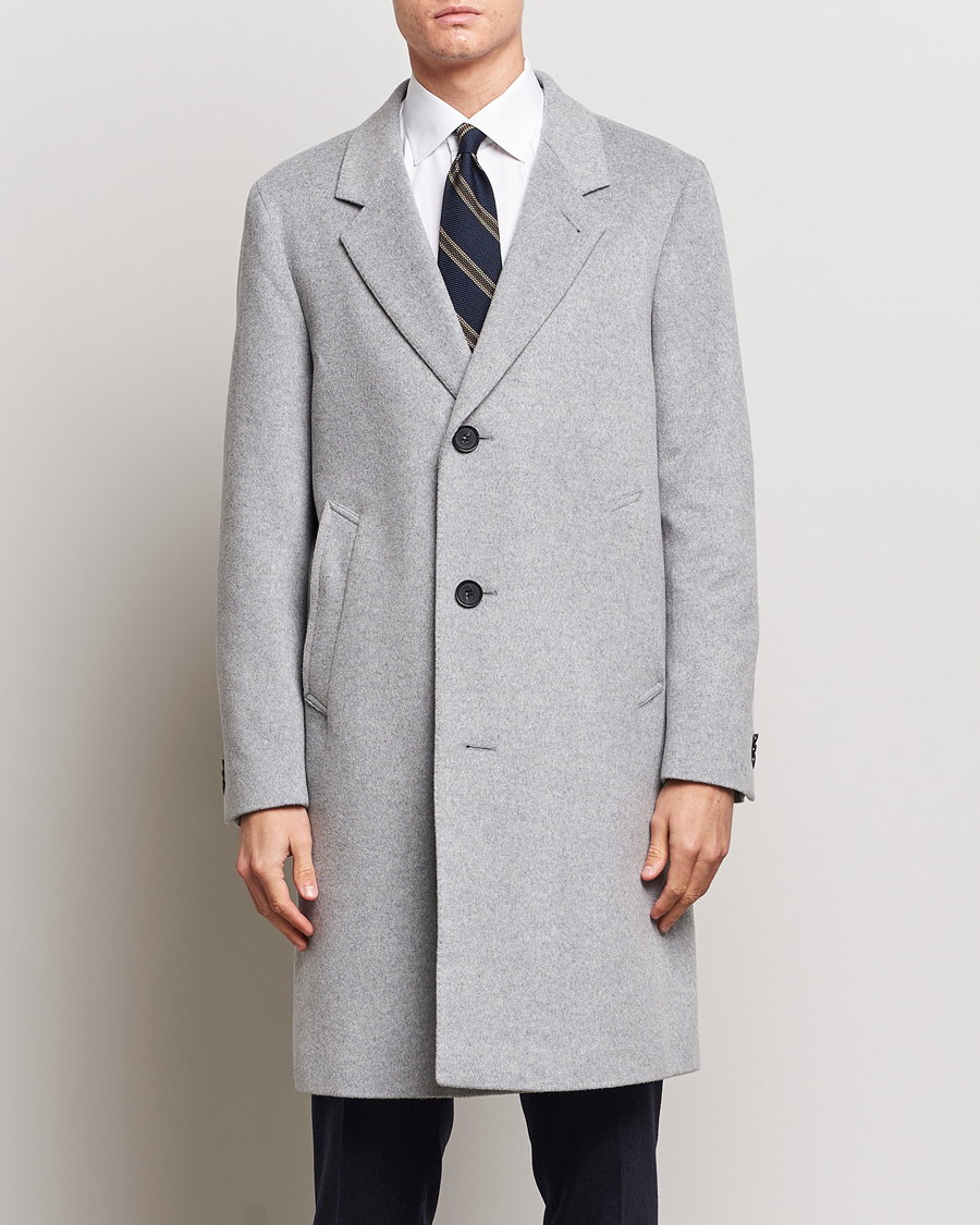 Men | Coats & Jackets | Oscar Jacobson | Shaw Wool/Cashmere Coat Light Grey