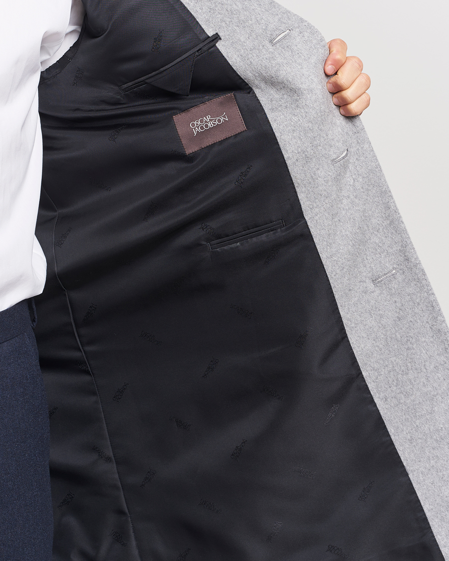 Men | Coats & Jackets | Oscar Jacobson | Shaw Wool/Cashmere Coat Light Grey