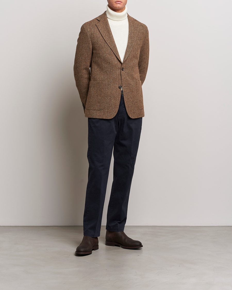 Men | Blazers | Oscar Jacobson | Fogerty Moon Herringbone Tweed Blazer Beige