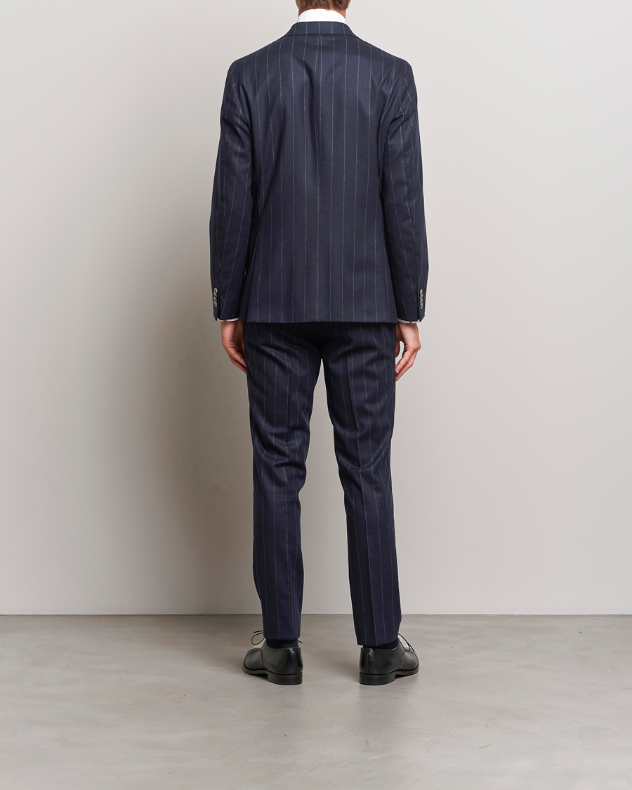 Men | Suits | Oscar Jacobson | Fogerty Denz Pinstripe Wool Suit Navy