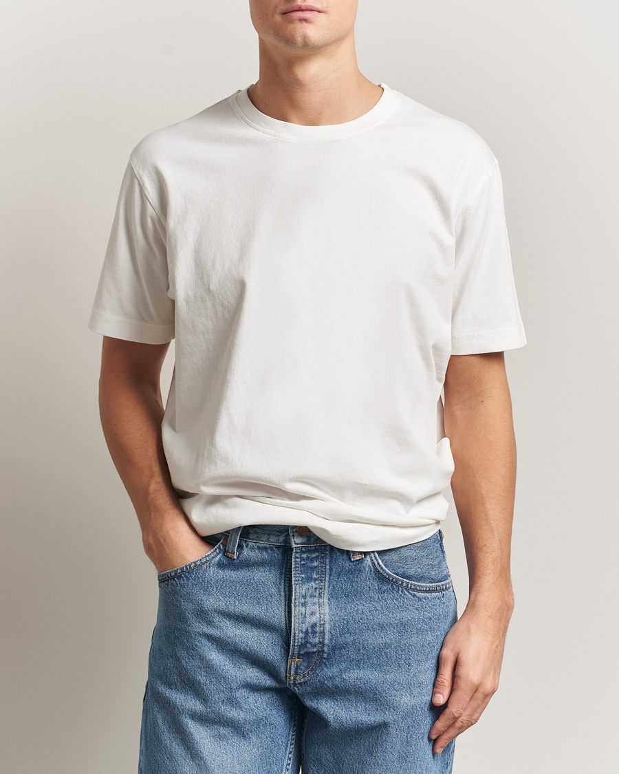 Men | T-Shirts | Nudie Jeans | Uno Everyday Crew Neck T-Shirt Chalk White