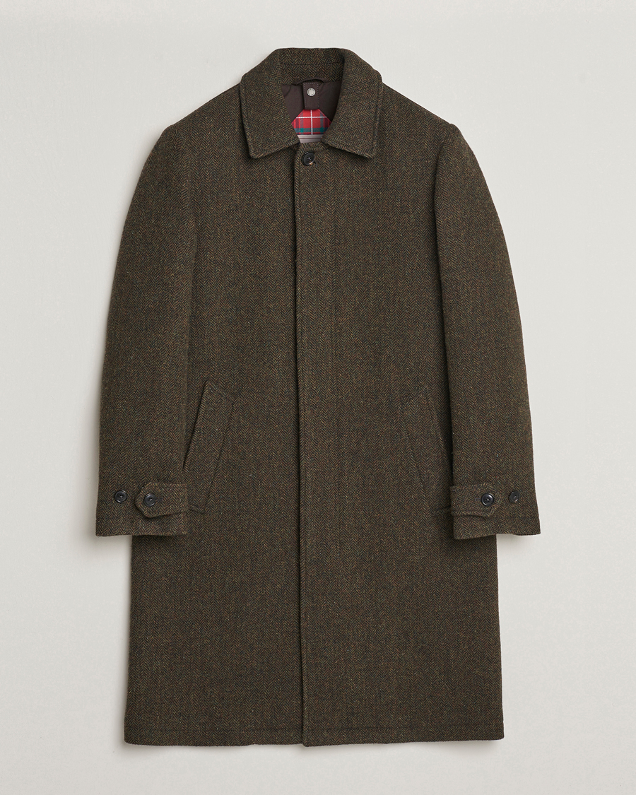 Men | Coats & Jackets | Baracuta | Paul Herringbone Wool Coat Bark