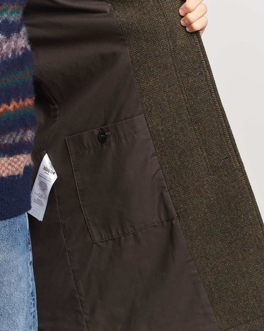 Men | Coats & Jackets | Baracuta | Paul Herringbone Wool Coat Bark